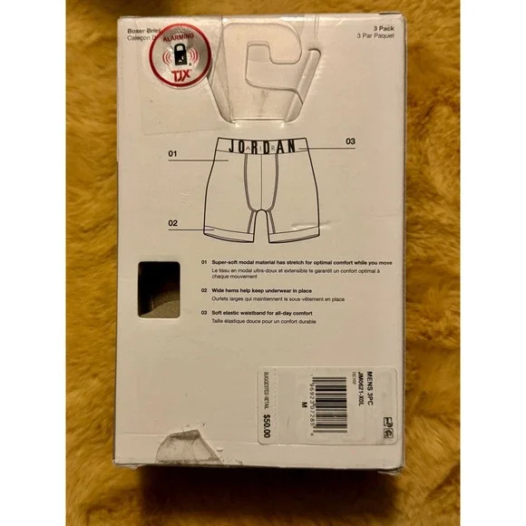 NWT Jordan Flight Modal 3 Pack Boxer Briefs Men's Size Medium Hemp & Black Color - Picture 3 of 6